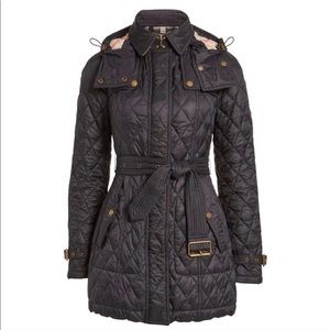 NWT Burberry Finsbridge Long Quilted Hooded Coat